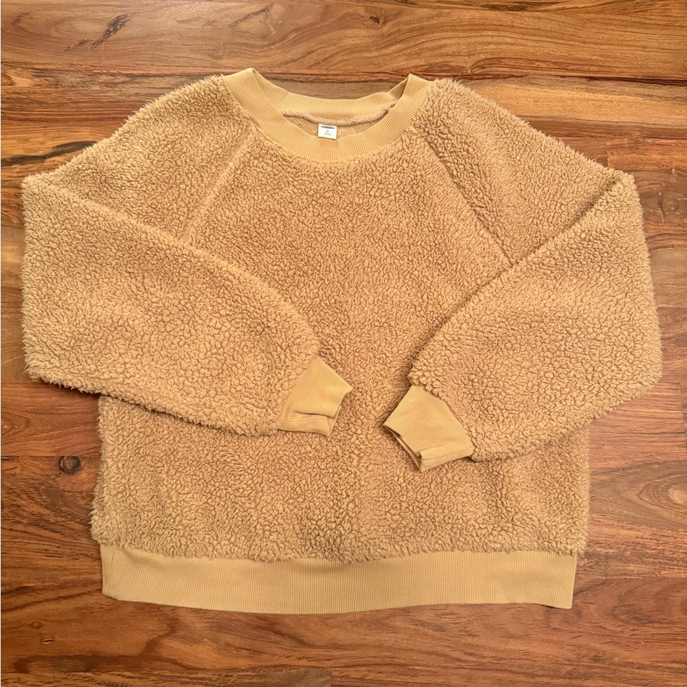 Teddy Bear Camel Crewneck Old Navy Pullover, Women’s Medium